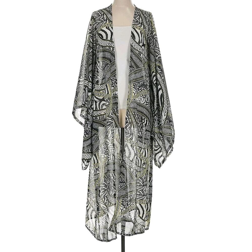 Jennifer Grace - Kimono S Oversized‎ NWOT - Stunning Pockets White Black
